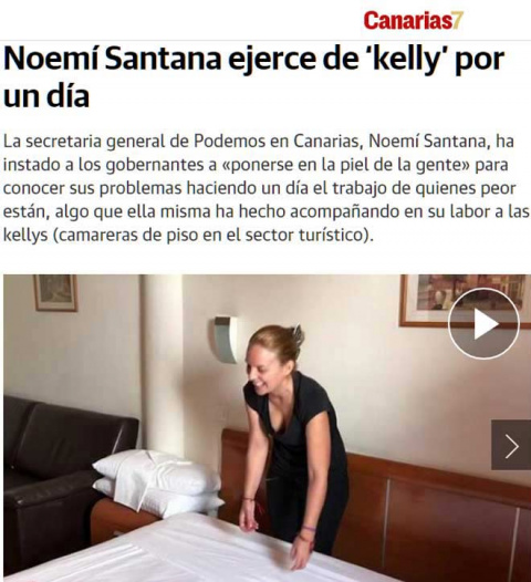 NOEMÍ SANTANA EN PLENO ACTO DE PROPAGANDA, COMO "KELLY POR UN DÍA"