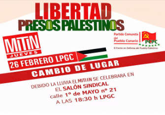 MITIN POR LA LIBERTAD DE LOS PRESOS PALESTINOS EN LAS PALMAS DE GRAN CANARIA