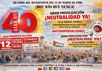 CANARIAS RECUERDA EL ‘NO A LA OTAN’ CON MOVILIZACIONES POR LA NEUTRALIDAD DEL ARCHIPIÉLAGO
