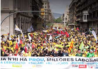 LOS DOCENTES CATALANES BLOQUEARAN LA VISITA PAPAL A CATALUÑA