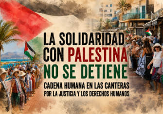 CIENTOS DE PERSONAS FORMAN UNA CADENA HUMANA EN LAS CANTERAS PARA EXIGIR EL FIN DEL GENOCIDIO EN PALESTINA