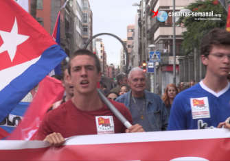 CANARIOS SALEN A LAS CALLES EN DEFENSA DE CUBA Y CONTRA EL BLOQUEO ESTADOUNIDENSE (VÍDEO)