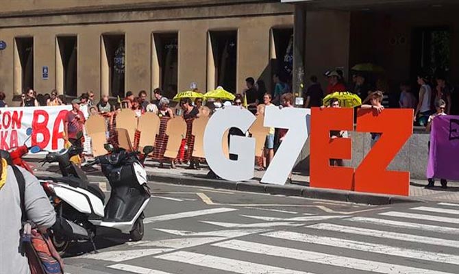Protesta en San Sebastián contra la cumbre del G7 de Biarritz
