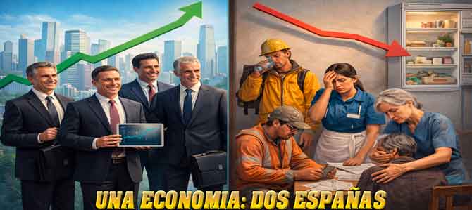 MIENTRAS LA  ECONOM&Iacute;A ESPA&Ntilde;OLA SUBE A VELOCIDAD DE COHETE, LA SOCIEDAD SE DERRUMBA ... &iquest;POR QU&Eacute;?
